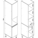 Ver imagem 3 de Armário Rebeca 400x2200x520 2 Portas Marrom/Mel/Off White