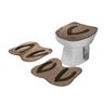Jogo De Tapete Banheiro 3 Peças Formato Chinelo Bege/Marrom - 1