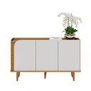 Ver mais imagens de Buffet Jurerê 3 Portas 2 Prateleiras MDP com Detalhe Ripado Off White Colibri