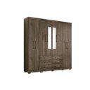 Ver imagem 1 de Guarda Roupa Casal 8 Portas e 6 Gavetas c/ Espelho e Pés Liverpool Ébano - Santos Andirá