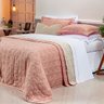 Cobre Leito Casal Queen Bouti Dupla Face Micro Percal 400 Fios 03 Peças - Rosê - 1