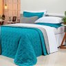 Cobre Leito King Bordado Bouti Dupla Face Percal 400 Fios 2,80m X 2,70m 03 Peças - Verde - 1