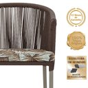 Ver imagem 3 de Mesa com 4 Cadeiras de Jantar Roma 100cm e Noronha em Aluminío Fendi Corda Nautica Estofado 6 Trama