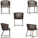 Ver imagem 5 de Mesa com 4 Cadeiras de Jantar Roma 100cm e Noronha em Aluminío Fendi Corda Nautica Estofado 6 Trama