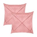 Ver imagem 1 de Kit 2 Capas para Almofada Drapeada em Veludo Quadrada 60x60 Várias Cores Cor:rose