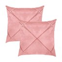 Ver imagem 1 de Kit 2 Capas para Almofada Drapeada em Veludo Quadrada 60x60 Rose