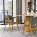 Ver imagem 2 de Cadeira Leticia Madeira Maciça Estofada para Mesa de Jantar Veludo Chumbo 109