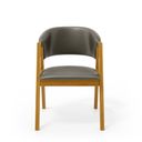 Ver imagem 4 de Cadeira Leticia Madeira Maciça Estofada para Mesa de Jantar Veludo Chumbo 109