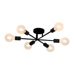 Lustre Sputnik Hashteg 6xe27 Moderno para Sala de Jantar Preto - 1