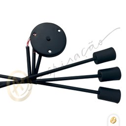 Lustre Sputnik Hashteg 6xe27 Moderno para Sala de Jantar Preto - 3