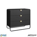 Ver imagem 4 de Cômoda 3 Gavetas 90cm Luna Orgânicoa Pé Metal - Artesano