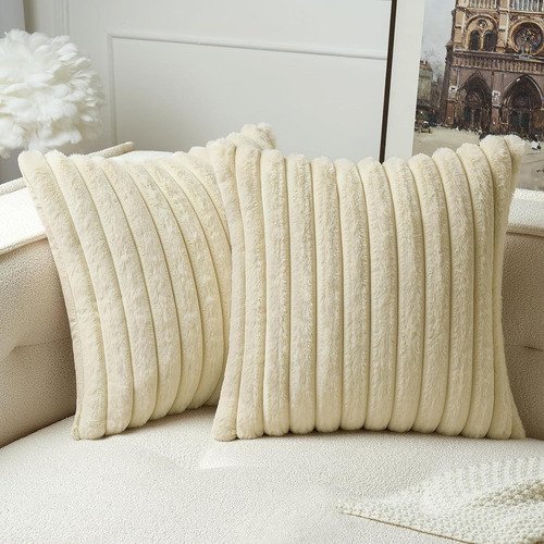 Capa P/ Almofada Pelucia Wave Soft 30 X 60 Cm - Off White