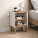 Ver imagem 2 de Mesa de Cabeceira Lim - 56x36x29,5cm - Cor Branco Castanho