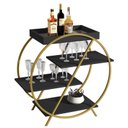 Ver imagem 2 de Aparador Barzinho Jb 4009 com Pés de Ferro Preto/dourado - Bechara