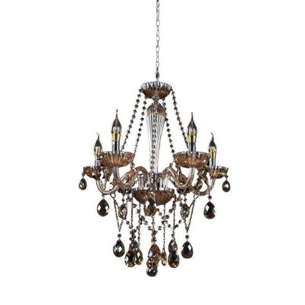 Lustre Clássico Maria Tereza 4 Braços Âmbar - Led & Cia | MadeiraMadeira