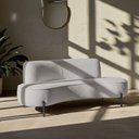 Ver imagem 2 de Sofá Orgânico 2 Lugares 150cm Argos Pés Preto Bouclé Cinza Claro - Nexta Casa