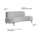 Ver imagem 3 de Sofá Orgânico 2 Lugares 150cm Argos Pés Preto Bouclé Cinza Claro - Nexta Casa