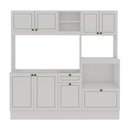 Ver imagem 3 de Cozinha Isis Americana Compacta com LED Incluso e Espaço Forno e Microondas Branca