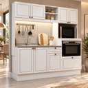 Ver imagem 1 de Cozinha Isis Americana Compacta com LED Incluso e Espaço Forno e Microondas Branca