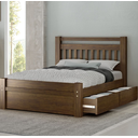 Ver imagem 1 de Cama Casal em Madeira Maciça 2 Gavetas 1,40 Orleans - Straub Web Castanho