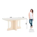 Ver imagem 3 de Mesa de Jantar 8 Lugares 1,5m Tampo Mdf e Vidro Canto Arredondado Mavi Henn