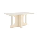 Ver imagem 2 de Mesa de Jantar 8 Lugares 1,5m Tampo Mdf e Vidro Canto Arredondado Mavi Henn