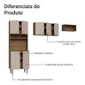 Armário de Cozinha Compacta 235cm Rustic/crema Gourmet Madesa Xc03 - 6