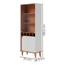 Ver imagem 3 de Cristaleira 4 Portas 183x70 Cm Jurere Off White Matte Freijo Colibri