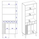 Ver imagem 4 de Cristaleira 4 Portas 183x70 Cm Jurere Off White Matte Freijo Colibri