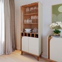 Ver imagem 2 de Cristaleira 4 Portas 183x70 Cm Jurere Off White Matte Freijo Colibri