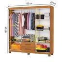 Ver imagem 4 de Guarda-roupa Solteiro Regalle 6 Portas 2 Gavetas com Pés e Espelho Cinamomo - Pnr Móveis