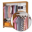 Ver imagem 6 de Guarda-roupa Solteiro Regalle 6 Portas 2 Gavetas com Pés e Espelho Cinamomo - Pnr Móveis