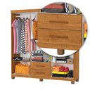 Ver imagem 5 de Guarda-roupa Solteiro Regalle 6 Portas 2 Gavetas com Pés e Espelho Cinamomo - Pnr Móveis