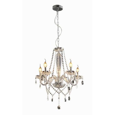 Lustre Candelabro Transparente Baronesa 5 Lâmpadas Avant E14