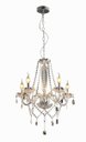Ver imagem 1 de Lustre Candelabro Transparente Baronesa 5 Lâmpadas Avant E14
