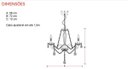 Ver imagem 4 de Lustre Candelabro Transparente Baronesa 5 Lâmpadas Avant E14
