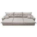 Ver imagem 5 de Sofá Retrátil e Reclinável 3.52m com Molas Ensacadas Cama inBox Prime Tecido Linho Bege Claro