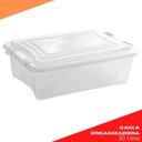 Ver imagem 1 de Caixa Organizadora Branco Transparente Plasvale 30 Litros