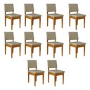 Ver imagem 1 de Kit 10 Cadeiras 100% Madeira Maciça Encosto e Assento Estofado Miami