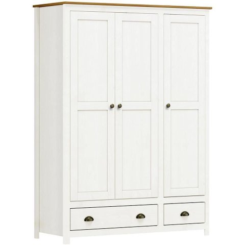 Guarda Roupa 3p 2g Madeira Maciça 136 Cm 9104 Branco Freijo Milani Store