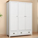 Ver imagem 2 de Guarda Roupa 3p 2g Madeira Maciça 136 Cm 9104 Branco Freijo Milani Store