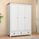 Ver imagem 7 de Guarda Roupa 3p 2g Madeira Maciça 136 Cm 9104 Branco Freijo Milani Store