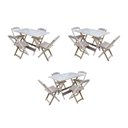 Ver imagem 1 de Kit 3 Jogos De Mesa Dobravel Com 4 Cadeiras De Madeira 120X70 Para Restaurante E Bar- Sem Pintura