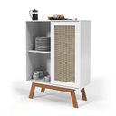 Ver imagem 2 de Balcão Alto Aparador Buffet Rattan Pés em Madeira Branco