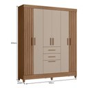 Ver imagem 4 de Guarda Roupa Solteiro Malta 7 Portas e 2 Gavetas Carvalho/fendi - Moval