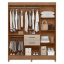 Ver imagem 3 de Guarda Roupa Solteiro Malta 7 Portas e 2 Gavetas Carvalho/fendi - Moval