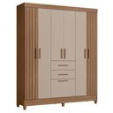 Ver imagem 1 de Guarda Roupa Solteiro Malta 7 Portas e 2 Gavetas Carvalho/fendi - Moval