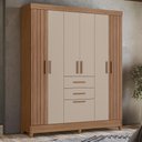 Ver imagem 2 de Guarda Roupa Solteiro Malta 7 Portas e 2 Gavetas Carvalho/fendi - Moval