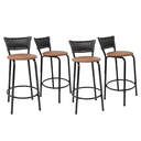 Ver imagem 1 de Kit 4 Banquetas para Balcão Cozinha Gourmet Junco Preto Bancada Ilha Banco 60cm Itagold