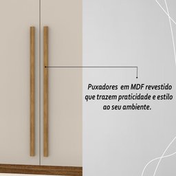 Guarda Roupa Casal 4 Portas 3 Gavetas Pequim - Nature/fendi - 8